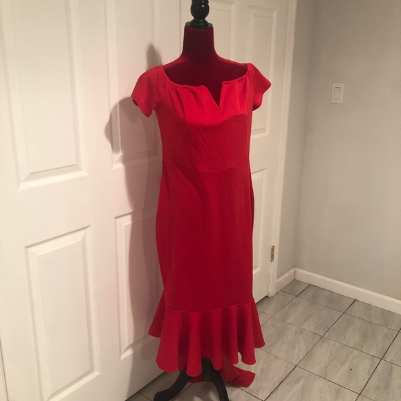 ROTITA Beautiful red high -low dress/size 10 - Picture 1 of 5